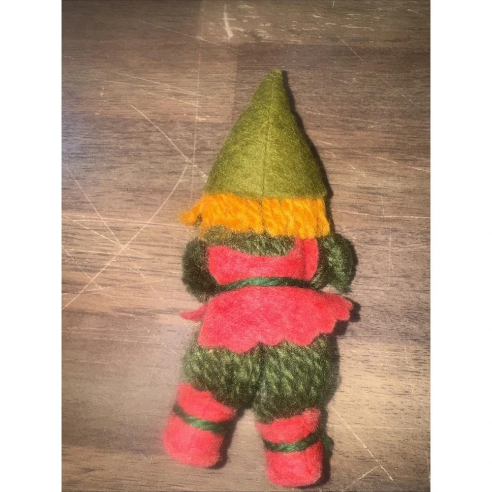Vintage 1970s Hallmark Elf Red Yarn Ornament 1973‎